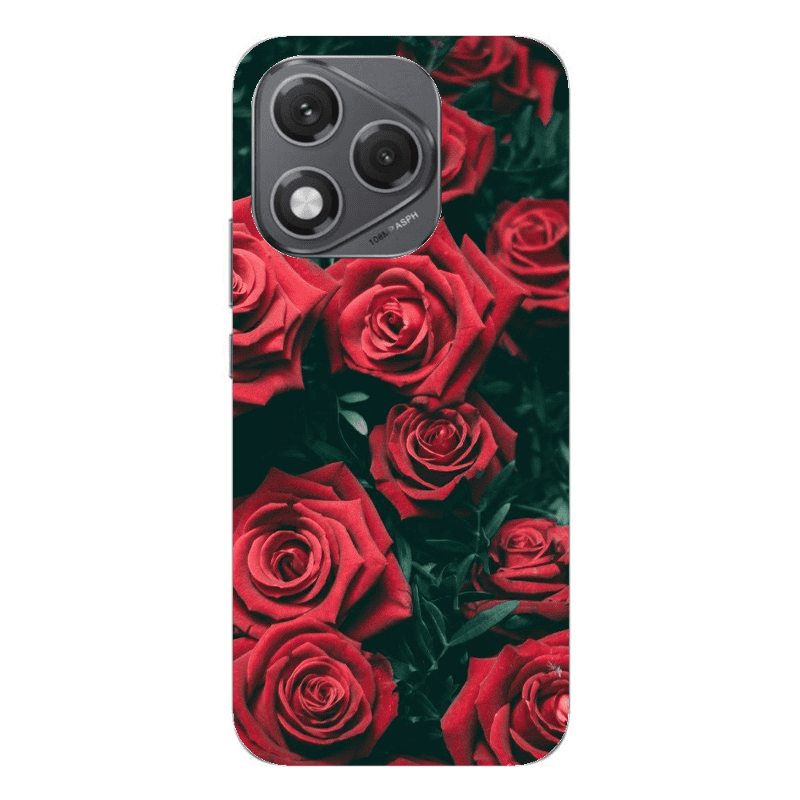 Honor 400 Lite Red Roses Transparent Silicone TPU Θήκη